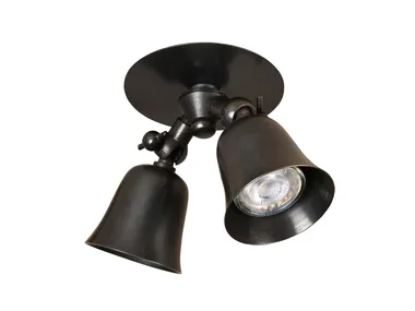 FLEURE TWIN DISC WITH SPRINGS - LED adjustable brass ceiling lamp _ Authentage Lighting